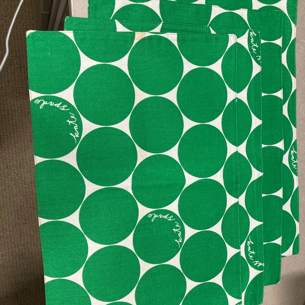 Kate Spade luncheon mat green new set of 4
